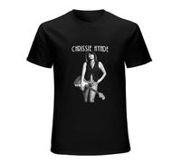 PEDFUVL The Pretenders Chrissie Hynde - Camiseta para hombre con impresión gráfica negra, Negro , L