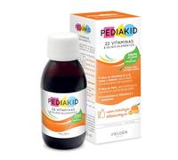 PEDIAKID- 22 Vitaminas y Oligoelementos - Complemento alimenticio - Optimiza el Consumo de Vitaminas y Minerales - Sabor Naranja-Albaricoque - Botella de 125 ml