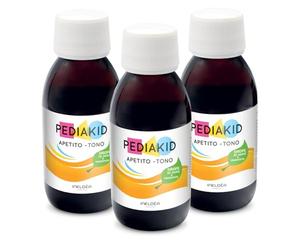 PEDIAKID - Apetito-Tono - Complemento alimenticio - Fórmula Exclusiva a base de Sirope de Agave - Estimula el apetito - Ayuda a aumentar de peso - Aroma Natural de Frambuesa - Lote de 3