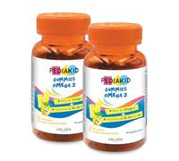 PEDIAKID - Gummies Omega 3 - Fórmula Natural con Delicioso Aroma de Limón - Refuerza las Funciones Cognitivas - Favorece el Crecimiento y el Desarrollo Cerebral - Lote de 2