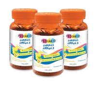 PEDIAKID - Gummies Omega 3 - Fórmula Natural con Delicioso Aroma de Limón - Refuerza las Funciones Cognitivas - Favorece el Crecimiento y el Desarrollo Cerebral - Lote de 3