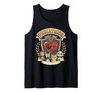 Pediatrics Safari Animals Heart Stethoscope Peds Nurse Camiseta sin Mangas