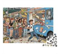 Pedido del Food Truck de Brooklyn Street Food Puzzle De Madera Impermeable Puzzles De 1000 Piezas Regalos para Adultos Colorido Rompecabezas Decoración del Hogar