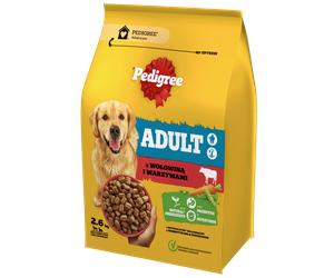 PEDIGREE® Adult 2,6 kg con carne de vacuno y verduras: pienso completo para perros adultos de razas grandes y medianas.
