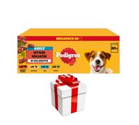 PEDIGREE® Adult Comida húmeda para perros adultos, Selección de sabores en gelatina, bolsa de 80 x 100 g + SORPRESA PARA SU PERRO