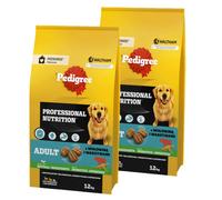 PEDIGREE® Adult Professional Nutrition 2x12 kg con ternera y verduras - alimento completo seco para perros adultos de razas grandes y medianas