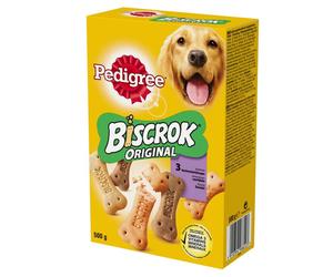 Pedigree Biscrok Cube Cookies para perros adultos con cordero, pollo y ternera 500g