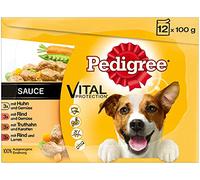 Pedigree Comida húmeda para perros en salsa, 12 bolsas de porciones (12 x 100 g)