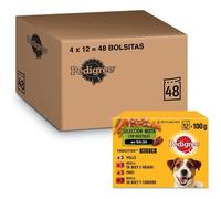 Pedigree Comida húmeda para perros en salsa, paquete múltiple (4 paquete x 12 bolsas x 100 g)
