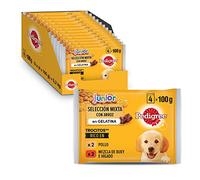 PEDIGREE Comida húmeda para Perros Junior, Sabor Pollo y Buey con Arroz en Gelatina, Multipack (13 Packs x 4 bolsitas x 100g)