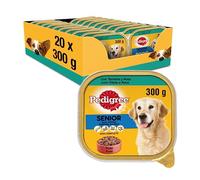 PEDIGREE Comida Húmeda para Perros Senior, Sabor Ternera y aves, 300 g (Paquete de 20)