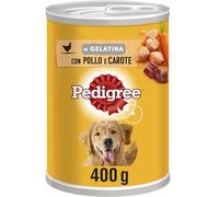 Pedigree con Pollo y Zanahorias en gelatina, alimento húmedo para Perros, 24 latas de 400 g