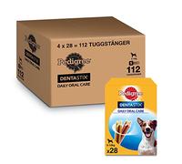 Pedigree DentaStix Daily Oral Care Merienda para el cuidado dental para perros pequeños - golosinas para perros con sabor a pollo y ternera para todos los días - 112 barras (4 x 28 piezas)
