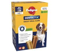PEDIGREE 12421/236 Aperitivos para Perros Dentastix Mediano Cuidado Dental Diario para Perros medianos 10-25 kg, 28 Palos (1 x 28 Palos)