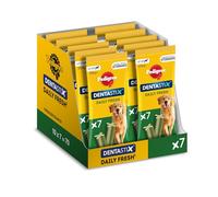Pedigree Dentastix Fresh Snack Dental para la Higiene Oral y Contra el Mal Aliento de Perros Grandes (10 paquetes de 7ud)