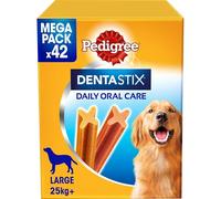 Pedigree Dentastix Snack para la higiene bucal, Perro Grande + 25 kg Paquete de Reserva, 42 palitos - 1620 g
