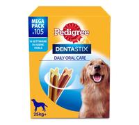 Pedigree Dentastix - Snack para la higiene Oral (Perro Grande +25 kg), 270 g 105 Unidades - 15 Paquetes de 7 Unidades (105 Unidades totales)
