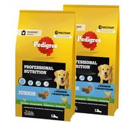 PEDIGREE® Junior Professional Nutrition 2x12 kg con ave y verduras - alimento completo seco para cachorros de razas grandes y medianas