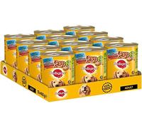 Pedigree Lata con 3 variedades: carne de vacuno, cordero y pollo, 12 x 400 g, comida para perros, comida húmeda, comida enlatada