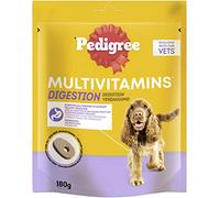 Pedigree Multivitamínicos Digestión Suplementos alimenticios para perros - 30 golosinas con probióticos, Bolsa de 180 g, recompensas que ayudan a mantener una buena digestión, fácil de comer