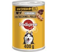 Pedigree Protein + Paté con Pavo y Pollo, Alimento Húmedo para Perros, 12 Latas de 400 g