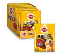 Pedigree Ranchos Snack para Perro, Sabor Carne (Pack de 7 x 70g)
