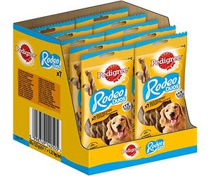 Pedigree Rodeo duos recompensas para Perros - 70 torsades masticables (10 Bolsas de 123 g) - golosinas de Pollo y Sabor Tocino - Recompensa Ideal para educar o Hacer Placer a su Perro