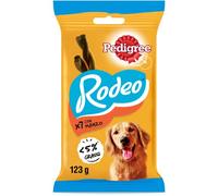 Pedigree Rodeo Duos Snack en Tiras para Perros Sabor Buey y Queso (Pack de 10 x 123g)