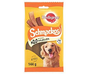 Pedigree Schmackos - Recompensas Mezcla sabores Aves de Corral para Perros - golosinas con Mezcla de sabores Aves de Corral - 9 bolsitas de 144g