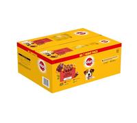 PEDIGREE | Selección mixta en jalea | 4 variedades con pollo, carne de res+hígado, aves, cordero+hígado | 80x100g