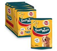 Pedigree Tasty Minis Snacks para Perros Sabor Buey y Ave, con Omega 3 y Vitamina E, 25% Grasa, 2-25 kg+, Pack de 6 x 155g