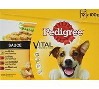 Pedigree Vital Protection - Comida húmeda para Perros, con Pollo, Vacuno y Pavo, 48 bolsitas (4 x 12 x 100 g)