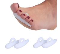 Pedimend Almohadillas de gel de silicona para el dedo del pie del martillo, 4 piezas, corrector de dedos de mazo torcidos en garra, soporte debajo de los dedos, anillos metatarsianos ortopédicos