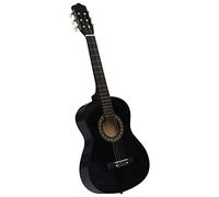 pedkit Guitarra Clásica Niños Guitarra para Principiantes Madera de Tilo 1/2 34 Pulgadas Negro