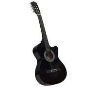 pedkit Guitarra Clásica para Aprender Guitarra acústica occidental con cutaway y 6 cuerdas negro 38"