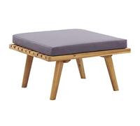 pedkit Reposapiés de Jardín y Cojín Madera Maciza Acacia 60x60x29 cm