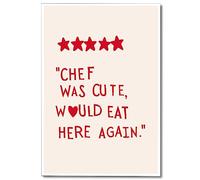 pedkvtmewo Lindo lienzo de cocina para pared, póster estético minimalista de estrellas de corazón, divertidas citas de cocina rojas, decoración de chef era linda, decoración de letreros de chef, arte