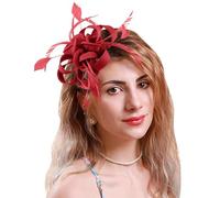 Pedometer Clip Fascinateurs pour femmes, chapeaux de fête de thé, couvre-chef de mariage, couvre-chef de mariée running diadema mujer (rojo, talla única)