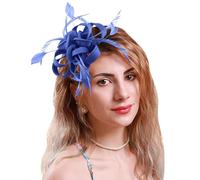Pedometer Clip Fascinateurs pour femmes, chapeaux de fête de thé, couvre-chef de mariage, couvre-chef de mariée running diadema mujer (azul, talla única)