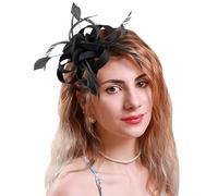 Pedometer Clip Fascinateurs pour femmes, chapeaux de fête de thé, couvre-chef de mariage, couvre-chef de mariée running diadema mujer (negro, talla única)