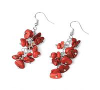 Pedra de Piedra astillada Natural colgada 7 Chakra Pendientes de Cristal de Cuentas Irregulares para Mujeres Luz de Pared de joyería Hecha a Mano