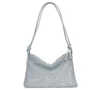 Pedrería Clutch Fiesta, Clásico y Versátil Bolso Plateado, Lentejuelas Brillantes Bolsos de Mano, Bolso de Mano de Mujer Correa de Hombro Ajustable, para Bailes, Fiestas, Bodas, Eventos Especiales