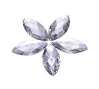 Pedrería para ropa, 20 piezas de 30 x 62 mm diamantes imitación cristal AB multicolor for coser en joyería y ropa(Clear White)