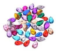 Pedrería para ropa, Apliques de cristal multicolor for coser con forma gota acrílico 18 x 25 mm y parte trasera plana(Mix Color)