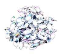 Pedrería para ropa, Arte de uñas con diamantes imitación acrílicos facetas tierra en forma marquesa, parte trasera plana, multicolor, varios tamaños(01 Crystal AB,3x6mm 200pcs)