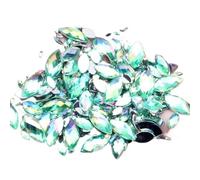 Pedrería para ropa, Arte de uñas con diamantes imitación acrílicos facetas tierra en forma marquesa, parte trasera plana, multicolor, varios tamaños(03 Light Green AB,5x10mm 100pcs)