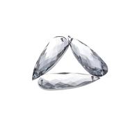 Pedrería para ropa, Diamantes de imitación acrílicos multicolores for coser en la parte trasera plana 10 x 30 mm for vestidos(Clear White)