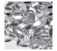 Pedrería para ropa, Pedrería de estrás suelta for pegar en varios tamaños, multicolor(Clear White,5x10mm 500pcs)