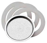 Pedrini 02 CF036.RG1 Recambio 3 Juntas + Filtro steelmoka 2 Tazas, Aluminio, Blanco, 4 Unidad