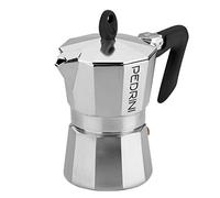 PEDRINI 9083-3 Cafetera Moka para Espresso Aleación de Aluminio EN 601 Diseño Italiano (Negro, 3 Tazas)